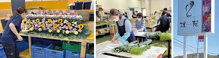 花祭壇を自社工場で制作して現場に送る