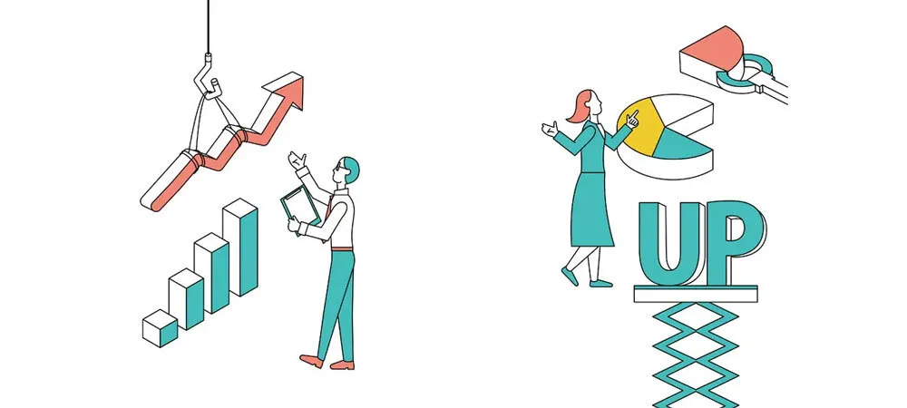 売上高アップのイメージイラスト