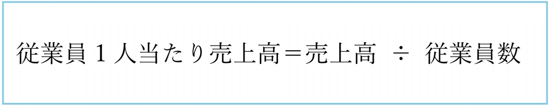 従業員1人当たり売上高の計算式